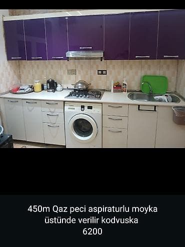 mətbəxt mebel: Mətbəx mebeli dəsti – 4,5 m (450 sm) - Üst və alt dolablar: parlaq — 1