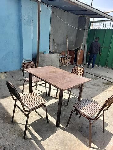 Mətbəx üçün, Yeni, Açılmayan, Dördbucaq masa, 4 stul