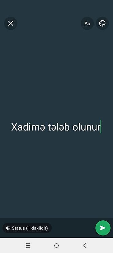 Xadimə tələb olunur, Gündəlik ödəniş, İstənilən yaş, 1 ildən az təcrübə