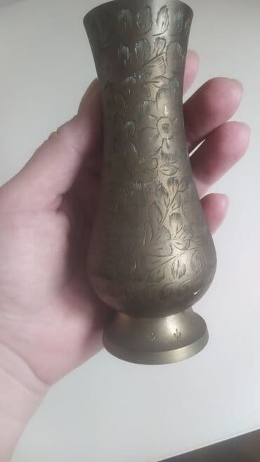 ваза напольная стеклянная высокая без узора: Старинная ваза (латунь)Ручная работа — 4