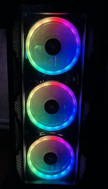 Комплектующие для ПК и ноутбуков: RGB işıqlanmaya malik oyun/ofis üçün masaüstü kompüter (şəffaf şüşəli — 2