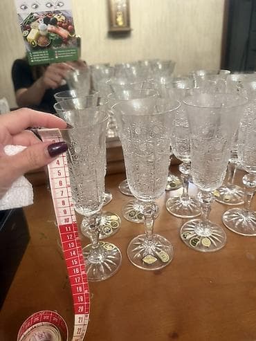 ucuz esyalar: Qədəhlər, rəng - Ağ, Xrustal — 5