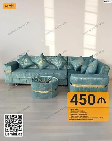 pufik divan: Künc divan – LA MINI - Ölçülər: 280 × 200 sm - Mexanizm: açılan — 1