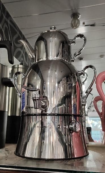 samavar: Samovar elektrik samovar Korkmaz Turk istehsali 4 litr su 1.8 litr cay — 5