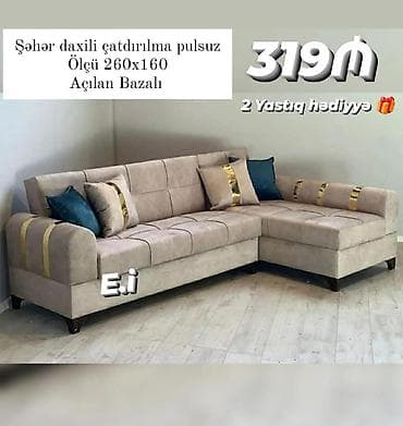 Künc divan, Açılan, Bazalı, Parça, Şəhərdaxili pulsuz çatdırılma — 1