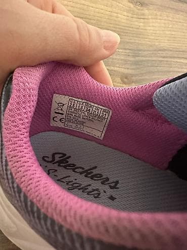 Uşaq ayaqqabıları: Rəng - Qara Krossovkalar, Skechers, Ölçü: 31, Qız üçün — 7