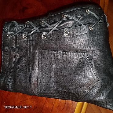 deri şalvar modelleri: Məhsul: Qara dəri şalvar - Material: Yumuşaq təbii dəri - Rəng: Qara — 2