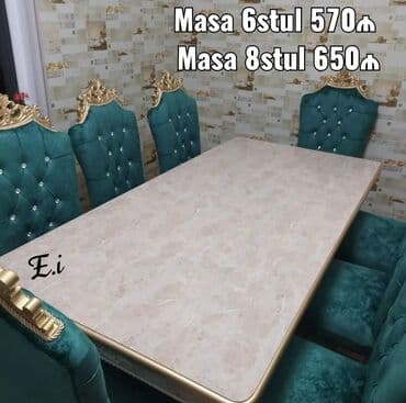 yigilib acilan stollar: Qonaq otağı üçün, Yeni, Açılan, Dördbucaq masa, 6 stul — 2