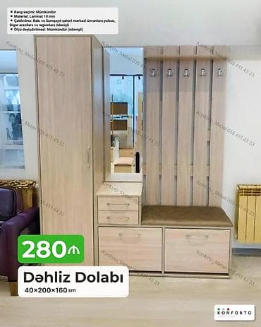 skafi: Dəhliz üçün funksional və kompakt mebel dəsti. Model 18 mm laminat — 1