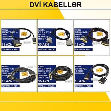 DVİ Kabellər ⭐Display Port to DVİ D 1,8m 1080P 60HZ – 18 AZN (Topdan