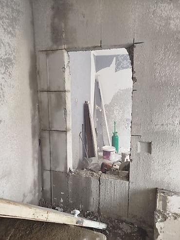 hamam qapıları: Beton divarlarda qapı və pəncərə boşluqlarının kəsilməsi xidməti - — 3
