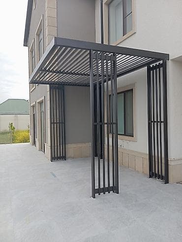 Metal pergola – fasad üçün müasir kölgəlik konstruksiyası - Material — 5