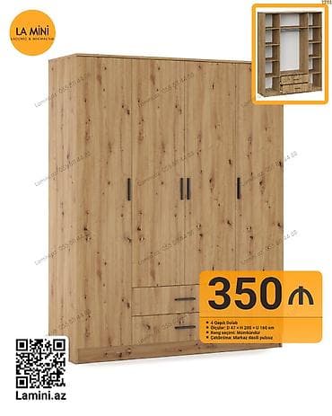 retro mebel: 4 двери, С выдвижными ящиками, Другой цвет, Распашной, Прямой шкаф — 1