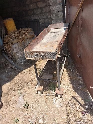 Барбекю: Metall manqal – təkərli, dərin və uzun gövdəli - Material: qalın — 1