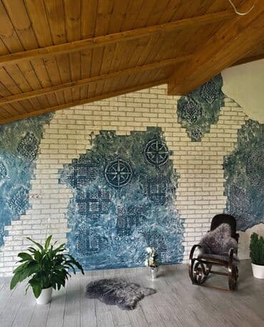 снежок декоративная штукатурка: Xüsusi dekorativ divar boyası və relyef panelləri – Şərq naxışlı — 7