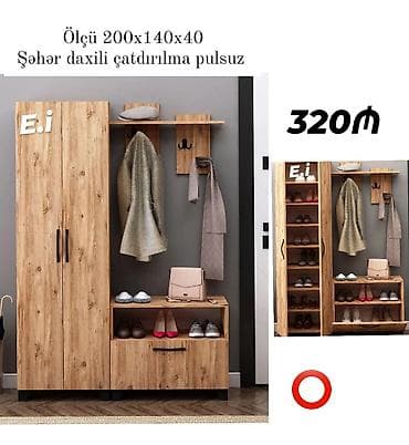 Yeni, Açılan, 2 qapılı Düz dolab, Dəhliz dolabı