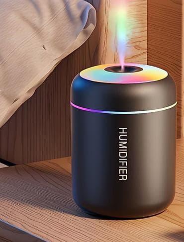 H09 Mini Hava Nəmləndirici - Kompakt silindrik dizayn, qara korpus -