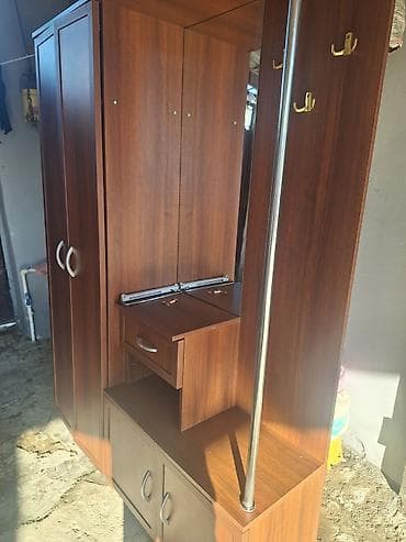 wifaner: 2 qapılı, Güzgülü, Qəhvəyi, Digər material, Açılan, Düz dolab — 6