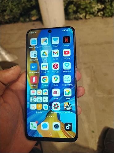 honor telfon: Honor X8, 128 GB, rəng - Göy, Barmaq izi — 3