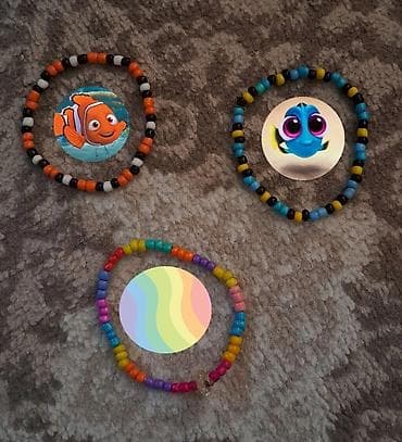 bilerziy: Uşaq üçün boncuklu elastik bilərziklər dəsti Kayıp balık nemo tərzində — 1