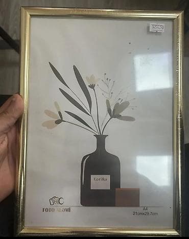 divar aboyu: Foto/sertifikat çərçivələri dəsti - Ölçülər: - A4 (21x29,7 sm) – — 9