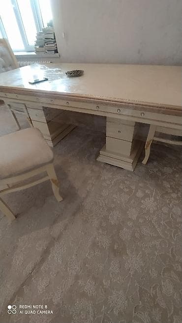 Столы: Для гостиной, Б/у, Раскладной, Прямоугольный стол, 8 стульев — 5