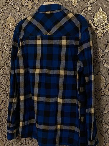 godekceler: Shoeby kişi köynəyi – klassik qara‑mavi rəngli dama (plaid) naxışlı — 3