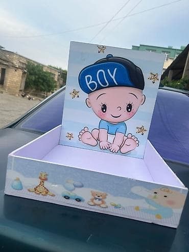 hamam ustasi: Uşaq temalı dekorativ təşkilatçı/qutu - Dizayn: “BOY” yazılı, şirin — 1