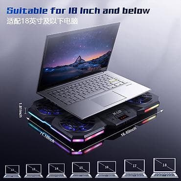 notebook ram: M-LID H5 RGB Laptop Soyuducu Stend | 6 Fan | 3 Sürət | 2000 RPM M-LID — 9