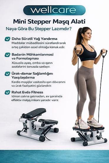 sculptor cihazı: Wellcare mini stepper məşq aləti, evdə rahat və effektiv kardio — 2