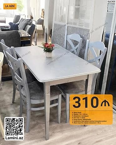 kohnə stul: Masa dəsti – 4 stul ilə - Ölçülər: 70 × 120 sm - Mexanizm: Açılmayan — 1