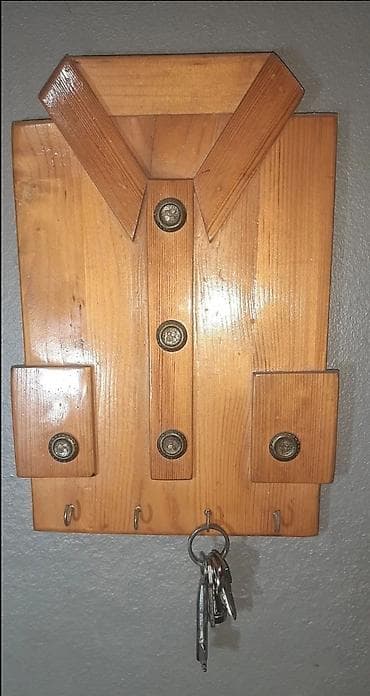 3d paneler: Açar asacağı – köynək formalı taxta dizayn - Material: təbii ağac — 1