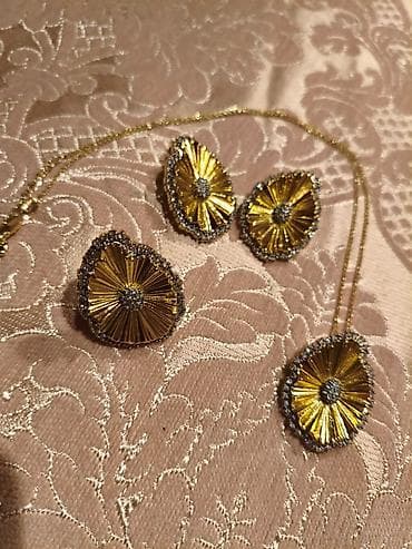 sep ucuz: Zərgərlik dəsti – kolye və sırğalar - Rəng: qızılı, kənarlarında — 1