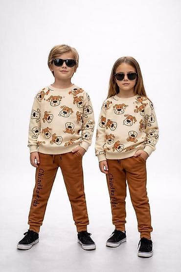 Dəstlər: Uşaq idman dəsti – sweatshirt + şalvar - Model: uniseks, 2 hissədən — 4