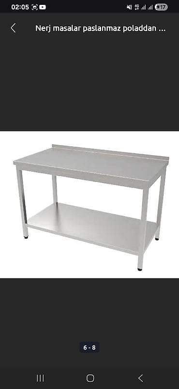 mətbəx stolari: Paslanmayan poladdan hazırlanmış bu möhkəm masa, müxtəlif mühitlərdə — 2