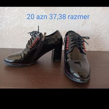 4xl nece razmerdi: Tuflilər, Ölçü: 37.5, rəng - Qara, İşlənmiş — 2