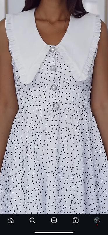 детское платье в горошек: Повседневное платье, Миди, S, M — 2