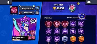 Brawl Stars hesabı – “Nuriyev is back” - Kuboklar: 18,552 (maksimum — 3