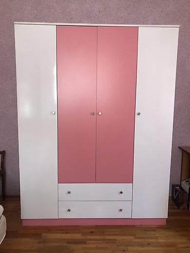 İşlənmiş, 4 qapılı, Siyirməli, Rəngli, Digər material, Açılan, Düz dolab