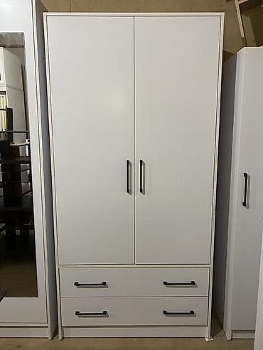 2 qapılı, Siyirməli, Ağ, Açılan, Düz dolab