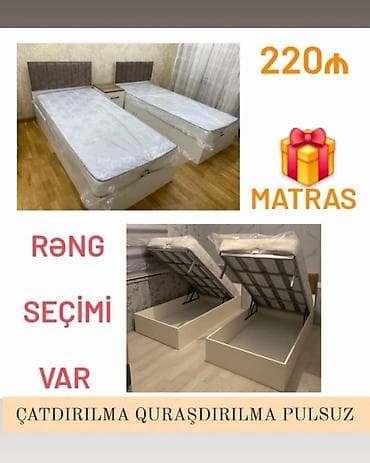 matrazlar: Qaldırma mexanizimli tək nəfərlik çarpayılar – alt hissə iri saxlama — 1