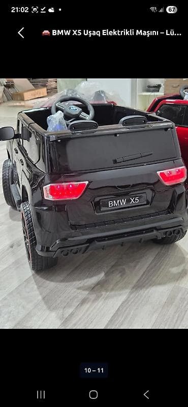 Коляски: BMW X5 Uşaq Elektrikli Maşını – qara rəng - Realistik BMW X5 dizaynı — 1