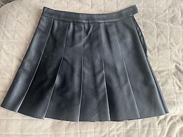 etekler: Qara pliseli mini ətək - Material: eko-deri (süni dəri), hamar və — 1