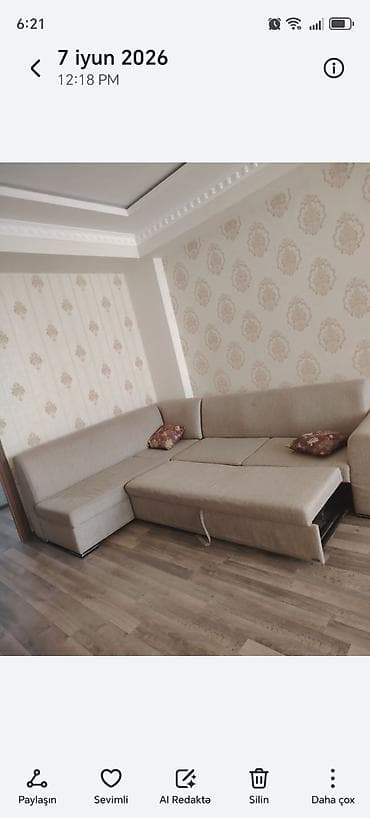 Мебель: Künc divanı – çevrilən, yataq funksiyalı - Forma: L-şəkilli künc — 2