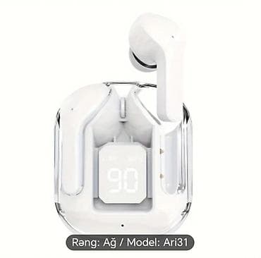 bluetooth mikrafon: Ari31 simsiz qulaqlıq - Rəng seçimləri: ağ, qara, mavi, çəhrayı - — 4