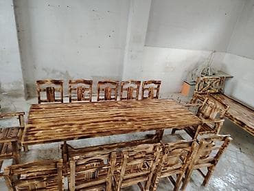 ucuz tul perde: Balkon üçün, Yeni, Açılmayan, Dördbucaq masa, 12 stul — 5