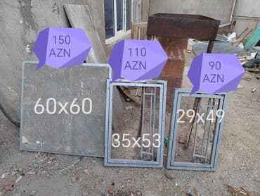 qapı uzlukləri: 3 ədəd gizli qapı satılır. Qiymət və ölçü üzərində qeyd olunub — 1