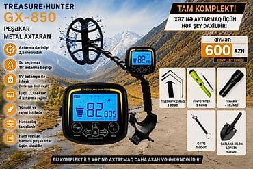 TREASURE HUNTER GX-850 peşəkar metal axtaran – tam komplekt