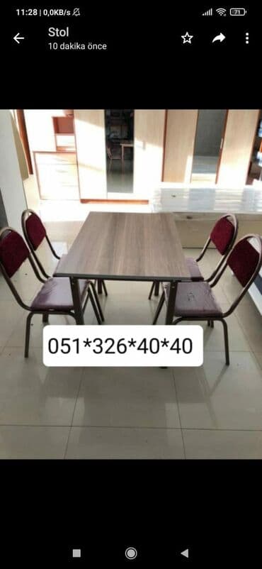 lavaş sexi: Qonaq otağı üçün, Yeni, Açılan, Dördbucaq masa, 2 stul — 17