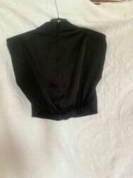 qara hicab: Teze geyinilmeyib S(36)razmer Vecerni Crop qara reng — 4